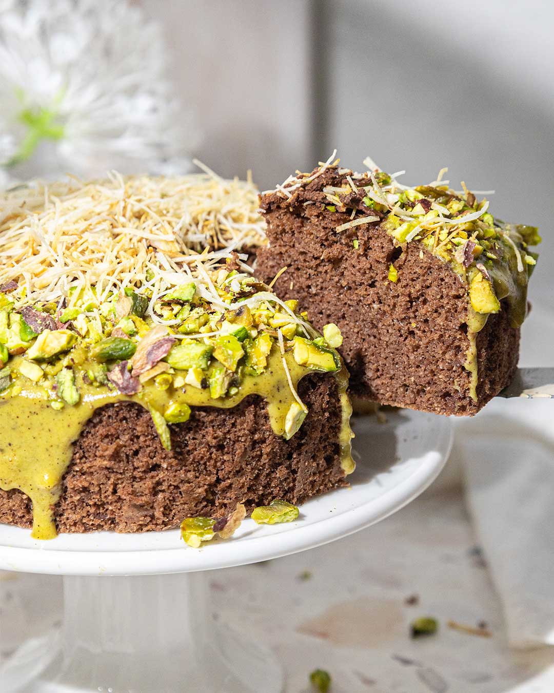 Low Calorie Dubai Chocolate Cake