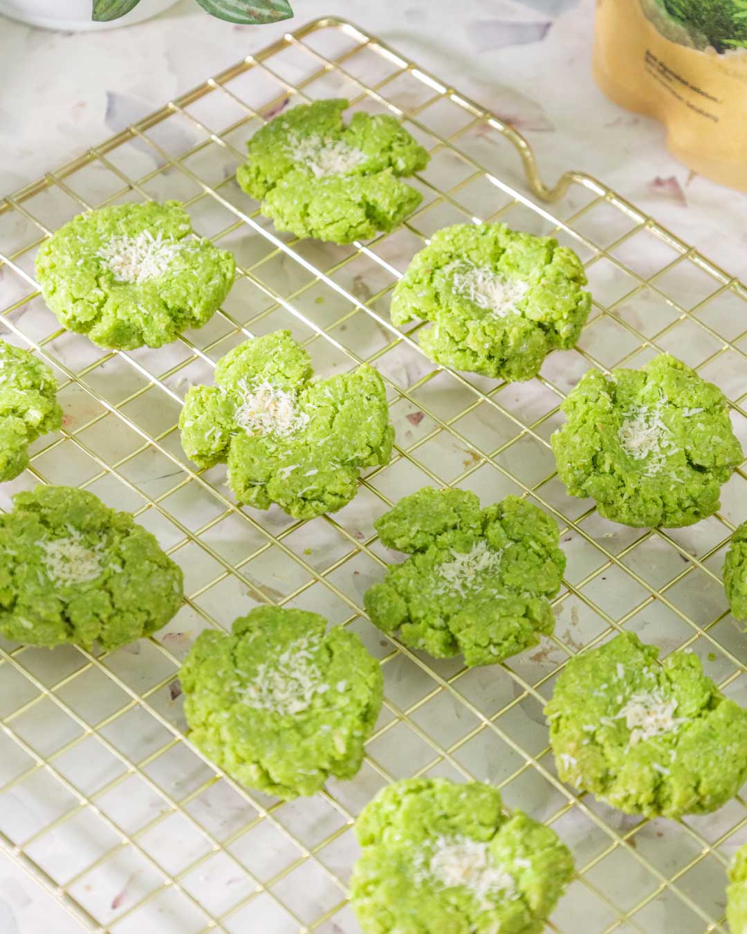 Pandan Coconut Cookies - Sugar Free & Gluten Free 