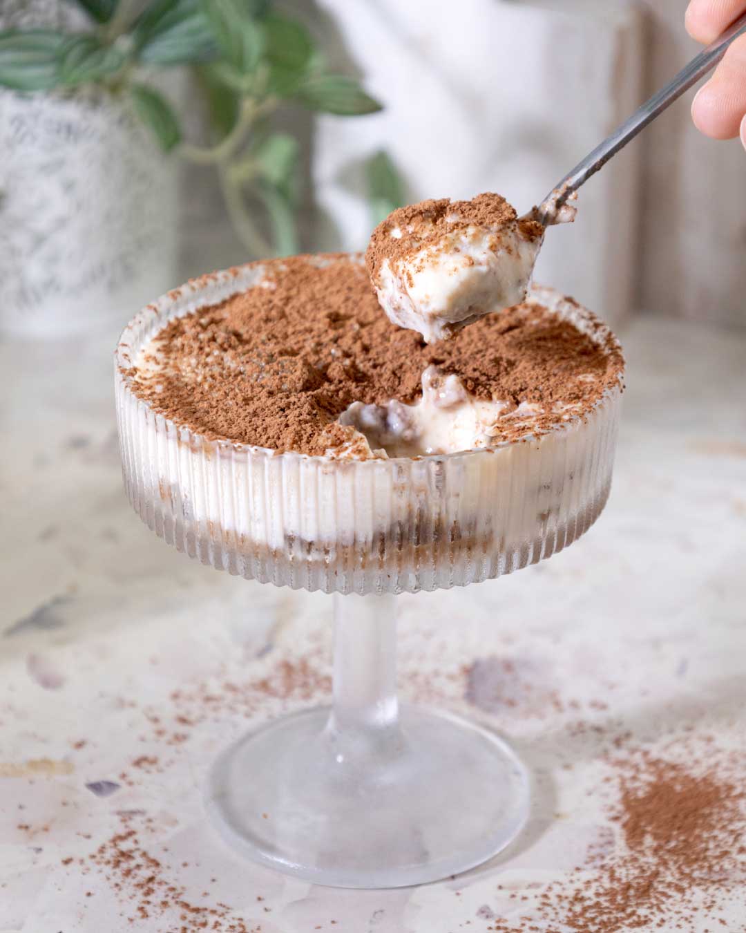 Tiramisu Cheesecake High-Protein (No Bake, 5 Menit)