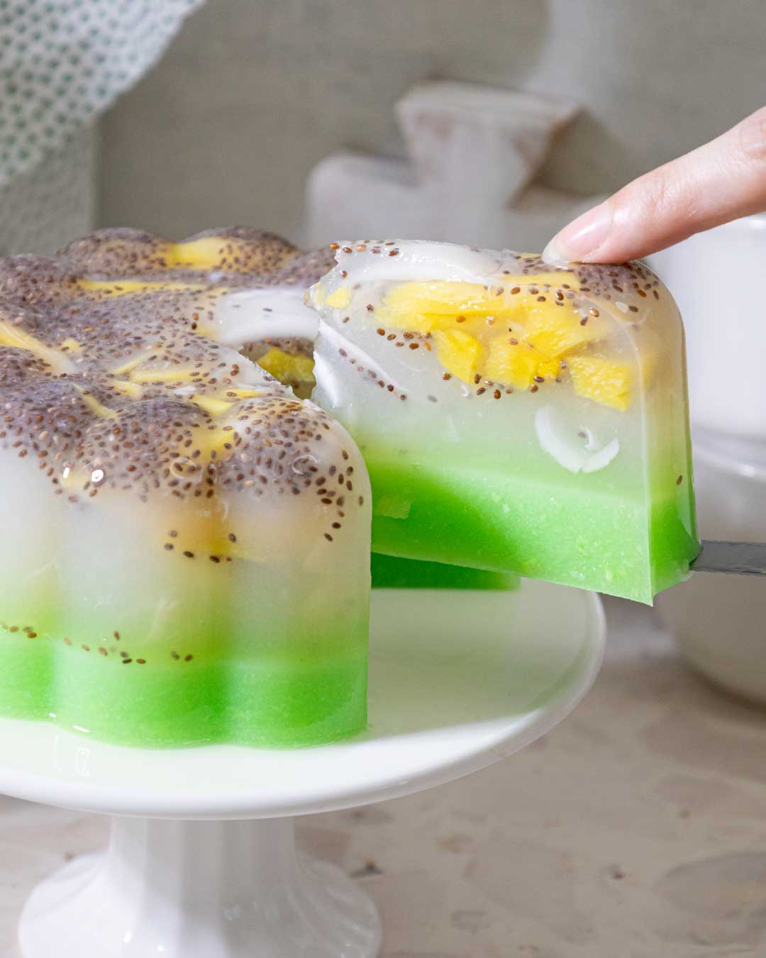 Coconut, Pandan & Nangka Pudding