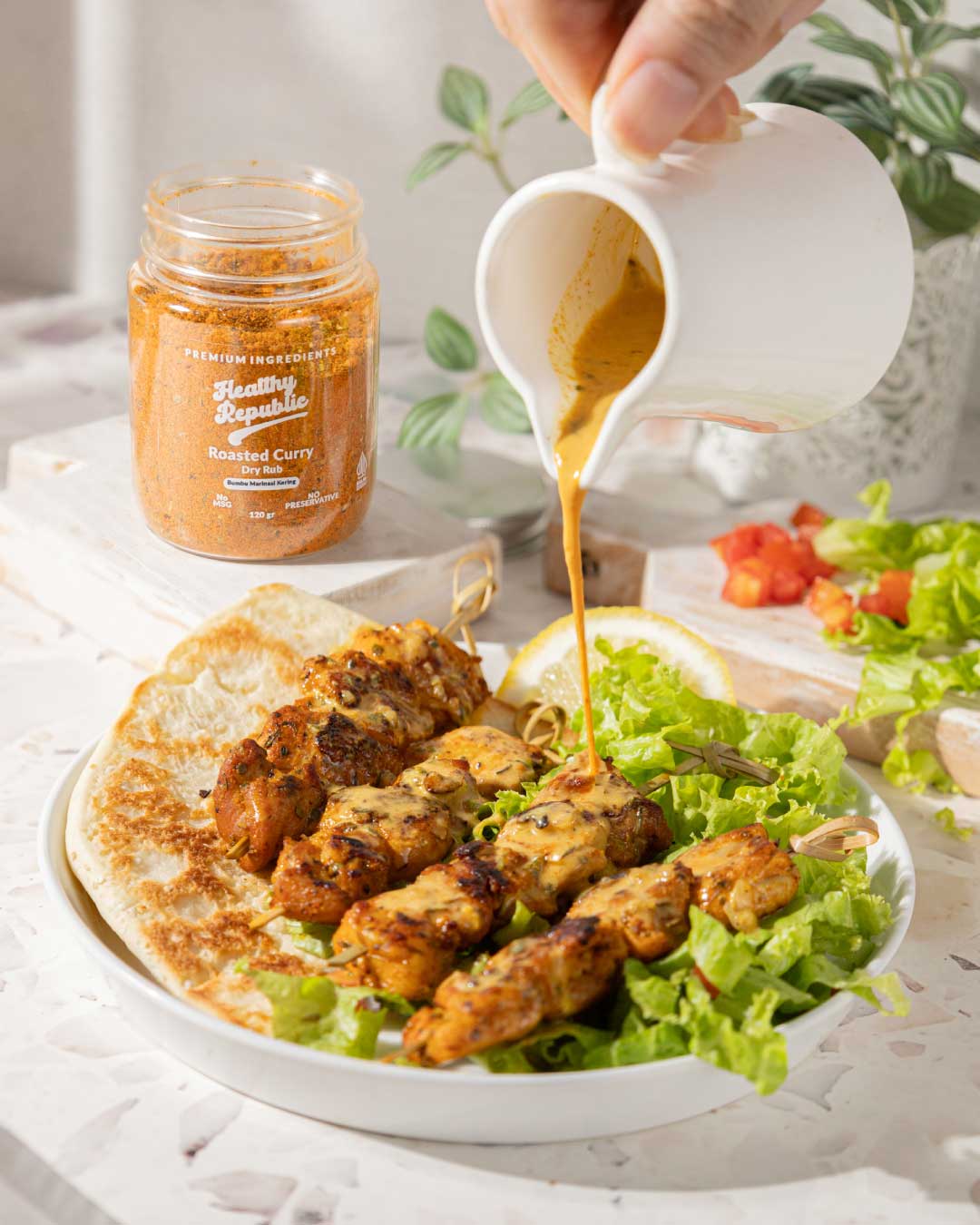 Aromatic Curry Satay with Sauce 