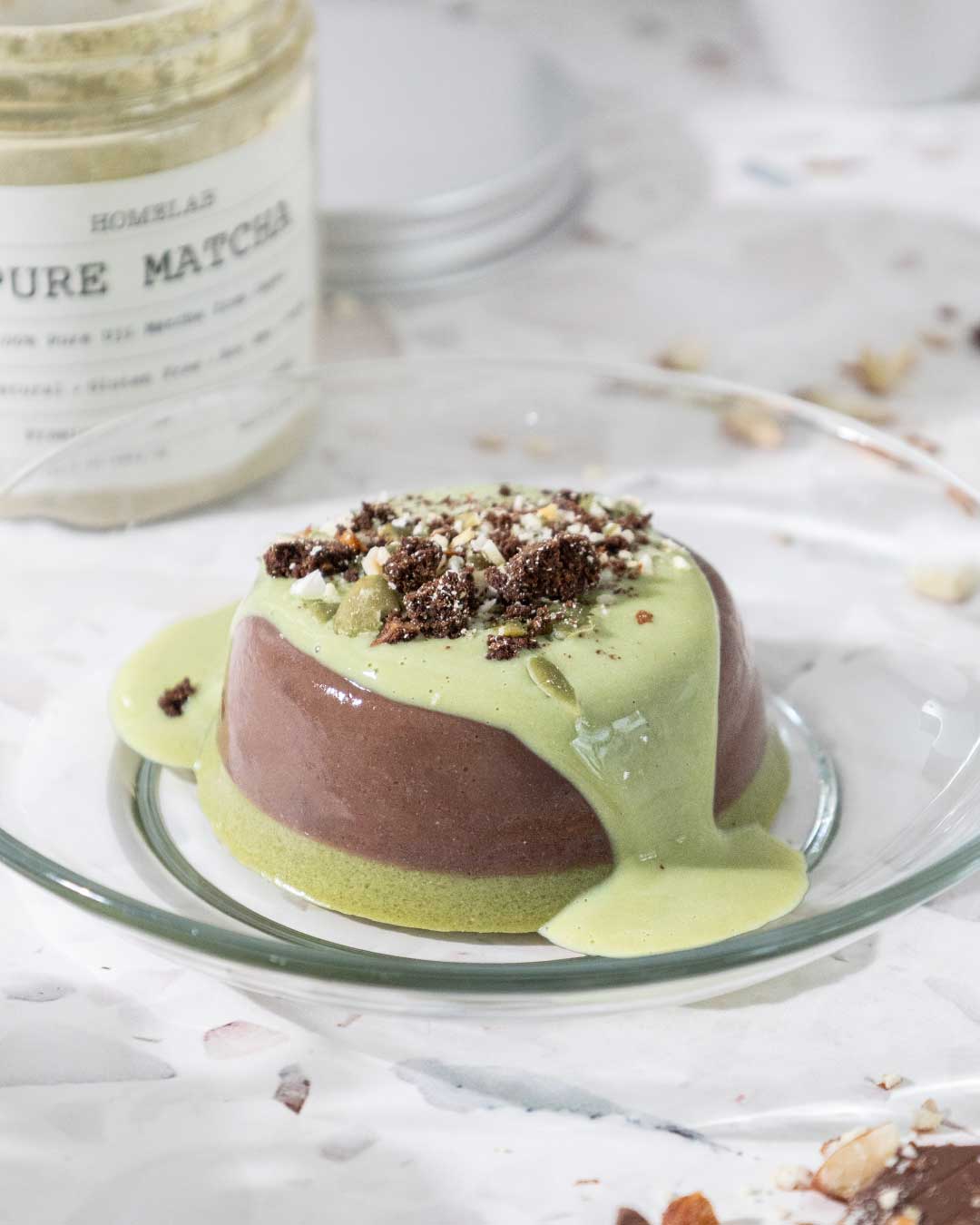 High Protein Choco x Matcha Pudding 