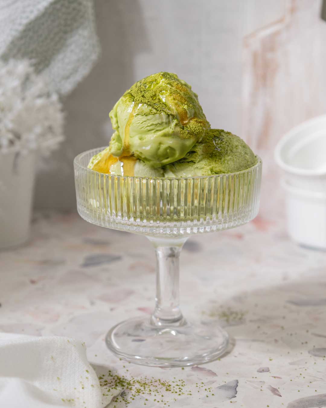 Honey & Milky Matcha Ice Cream 